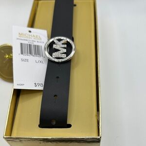 Michael Kors Black Belt with Silver Emblem